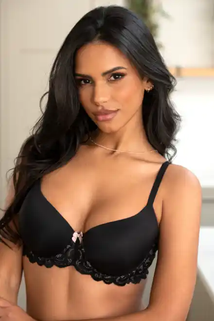 Pour Moi 183000 Romance Balconette T-Shirt Bra Black